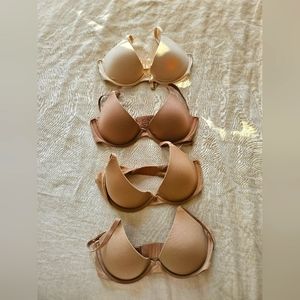 Skims FITS EVERYBODY PLUNGE BRA push up 32C Clay Sienna Ochre Sand Nude set of 4